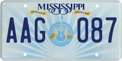 MS license plate AAG087
