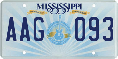 MS license plate AAG093