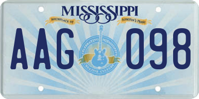 MS license plate AAG098