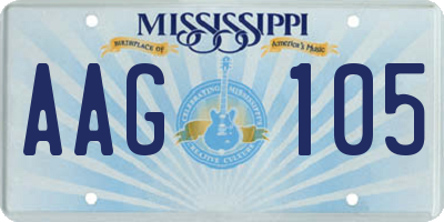 MS license plate AAG105