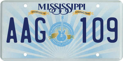 MS license plate AAG109