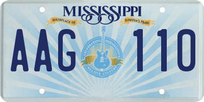 MS license plate AAG110