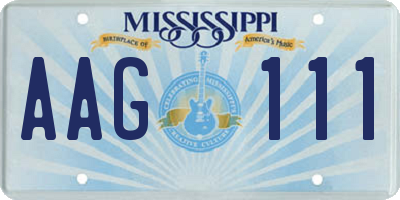 MS license plate AAG111