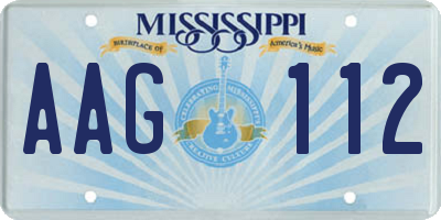 MS license plate AAG112