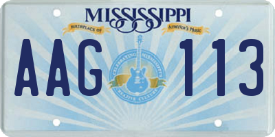 MS license plate AAG113