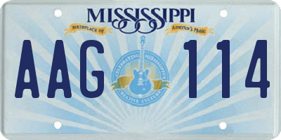 MS license plate AAG114