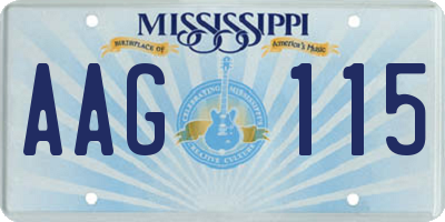 MS license plate AAG115