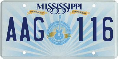 MS license plate AAG116