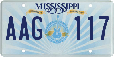 MS license plate AAG117