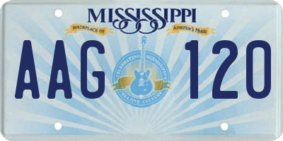 MS license plate AAG120