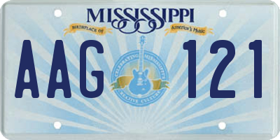 MS license plate AAG121