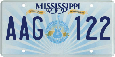 MS license plate AAG122