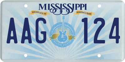 MS license plate AAG124