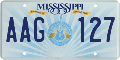 MS license plate AAG127