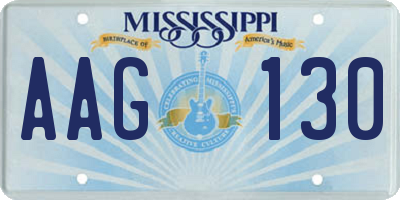 MS license plate AAG130