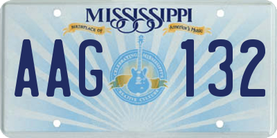 MS license plate AAG132