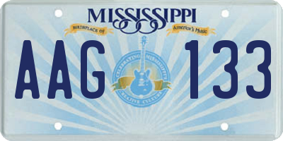 MS license plate AAG133