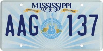 MS license plate AAG137