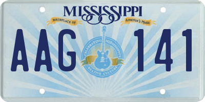 MS license plate AAG141