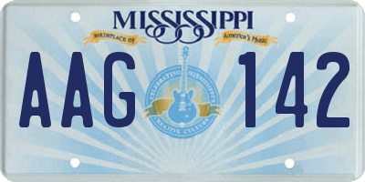 MS license plate AAG142