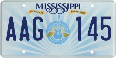 MS license plate AAG145