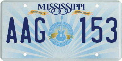 MS license plate AAG153