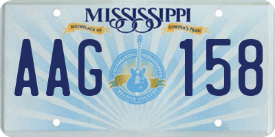 MS license plate AAG158