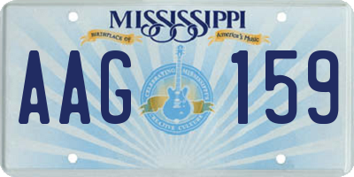 MS license plate AAG159