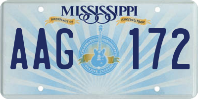 MS license plate AAG172