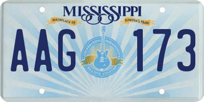 MS license plate AAG173