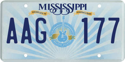 MS license plate AAG177