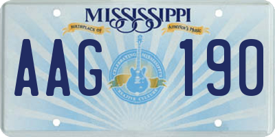 MS license plate AAG190