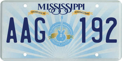 MS license plate AAG192