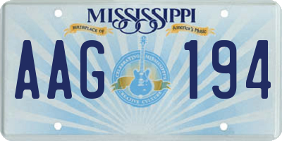 MS license plate AAG194