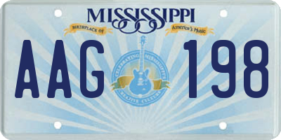 MS license plate AAG198