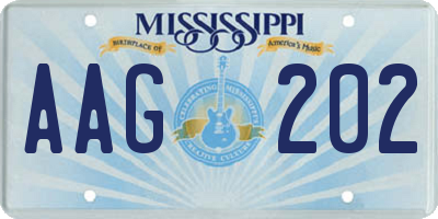 MS license plate AAG202