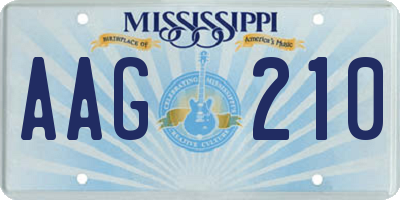 MS license plate AAG210