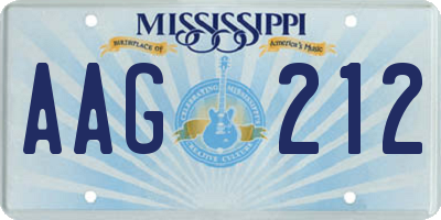 MS license plate AAG212