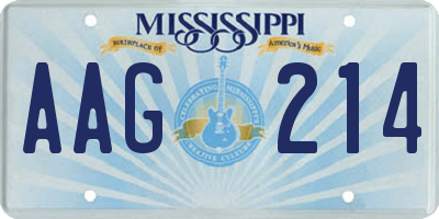 MS license plate AAG214