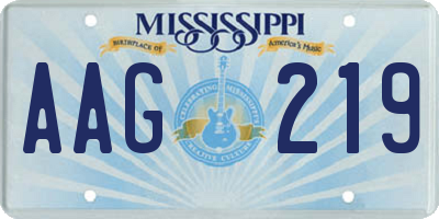 MS license plate AAG219