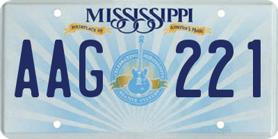 MS license plate AAG221