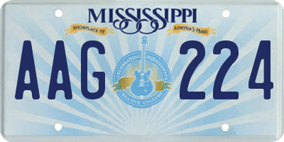 MS license plate AAG224