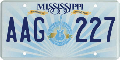 MS license plate AAG227