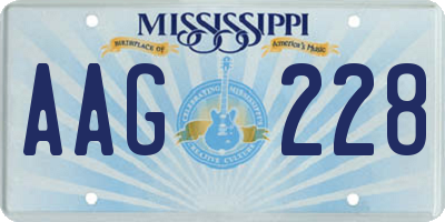 MS license plate AAG228