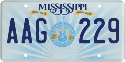 MS license plate AAG229
