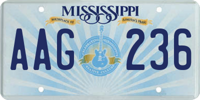 MS license plate AAG236