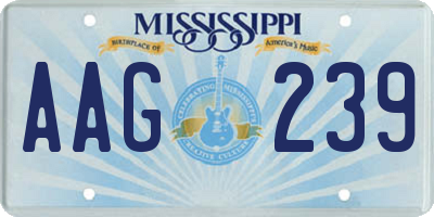 MS license plate AAG239