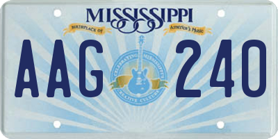 MS license plate AAG240