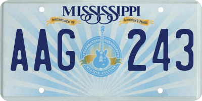 MS license plate AAG243