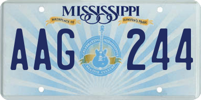 MS license plate AAG244